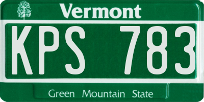 VT license plate KPS783