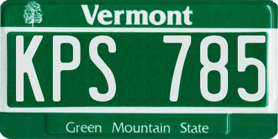 VT license plate KPS785