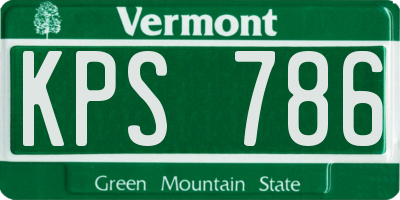 VT license plate KPS786