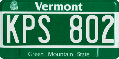 VT license plate KPS802