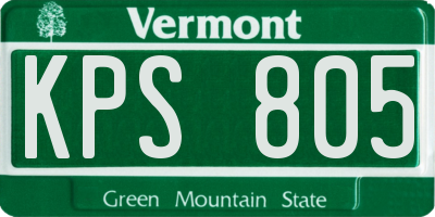 VT license plate KPS805