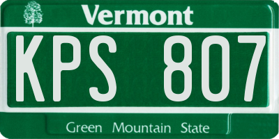 VT license plate KPS807