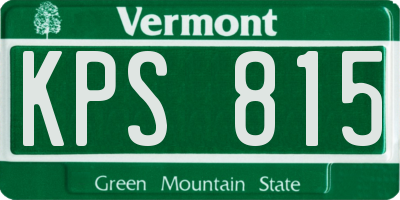 VT license plate KPS815