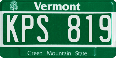 VT license plate KPS819