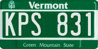VT license plate KPS831