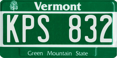 VT license plate KPS832
