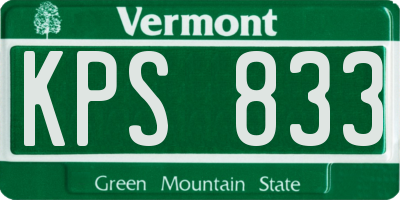 VT license plate KPS833