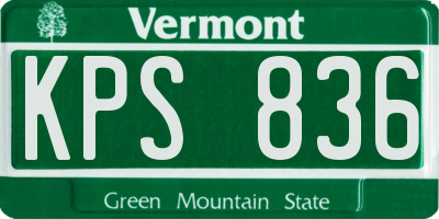 VT license plate KPS836
