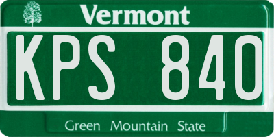 VT license plate KPS840