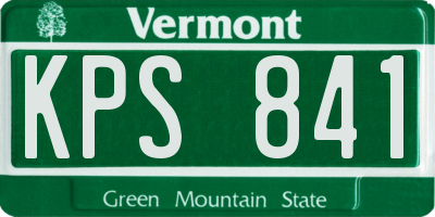 VT license plate KPS841