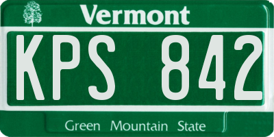 VT license plate KPS842