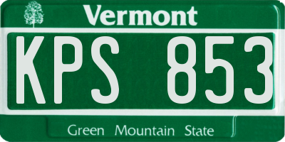 VT license plate KPS853