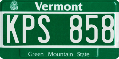 VT license plate KPS858