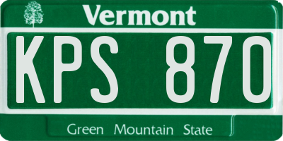 VT license plate KPS870