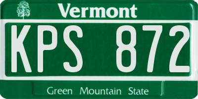 VT license plate KPS872