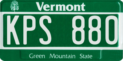 VT license plate KPS880