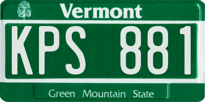 VT license plate KPS881