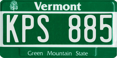 VT license plate KPS885