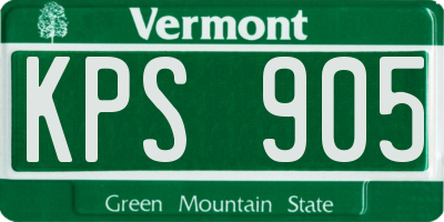 VT license plate KPS905