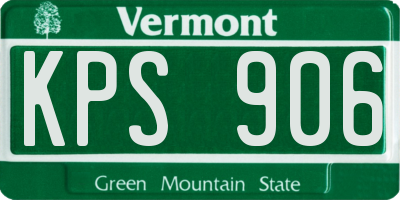 VT license plate KPS906
