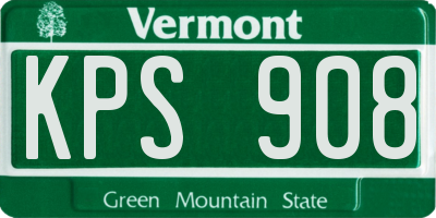 VT license plate KPS908