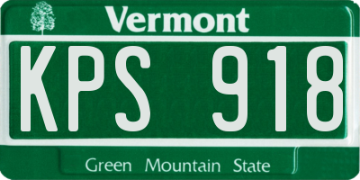 VT license plate KPS918
