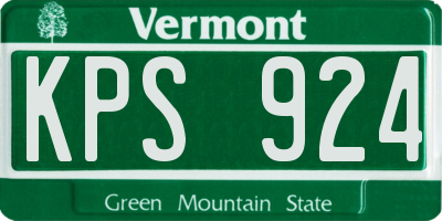 VT license plate KPS924