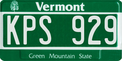 VT license plate KPS929