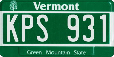 VT license plate KPS931