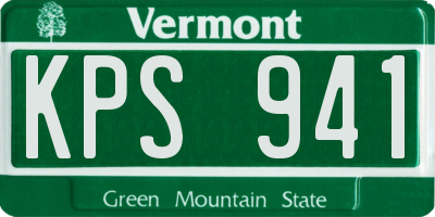 VT license plate KPS941