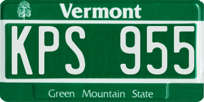 VT license plate KPS955
