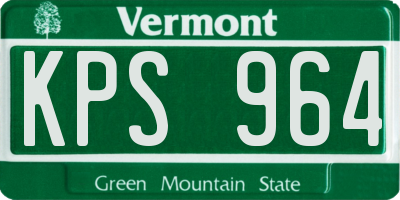 VT license plate KPS964