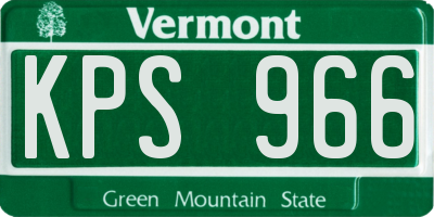 VT license plate KPS966