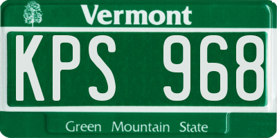 VT license plate KPS968