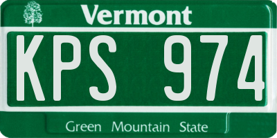 VT license plate KPS974