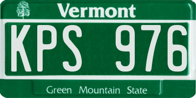 VT license plate KPS976