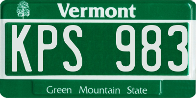 VT license plate KPS983