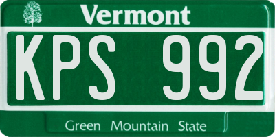 VT license plate KPS992