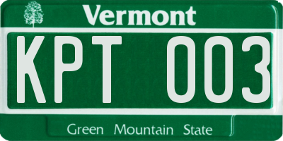VT license plate KPT003