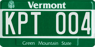 VT license plate KPT004