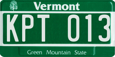 VT license plate KPT013