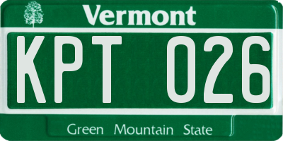 VT license plate KPT026