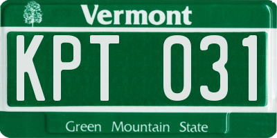 VT license plate KPT031