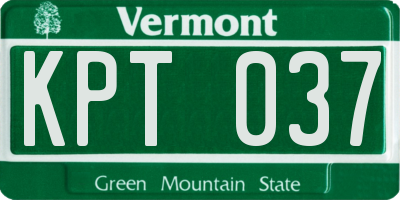 VT license plate KPT037