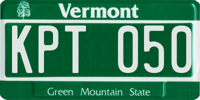 VT license plate KPT050