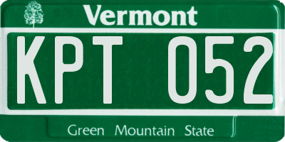 VT license plate KPT052