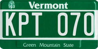 VT license plate KPT070