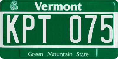 VT license plate KPT075