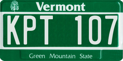 VT license plate KPT107