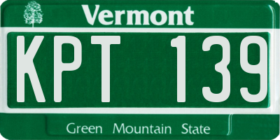 VT license plate KPT139